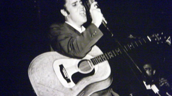 Photo of Elvis Presley displayed at Sun Studio in Memphis, Tennessee. Photo: Ian Shalapata